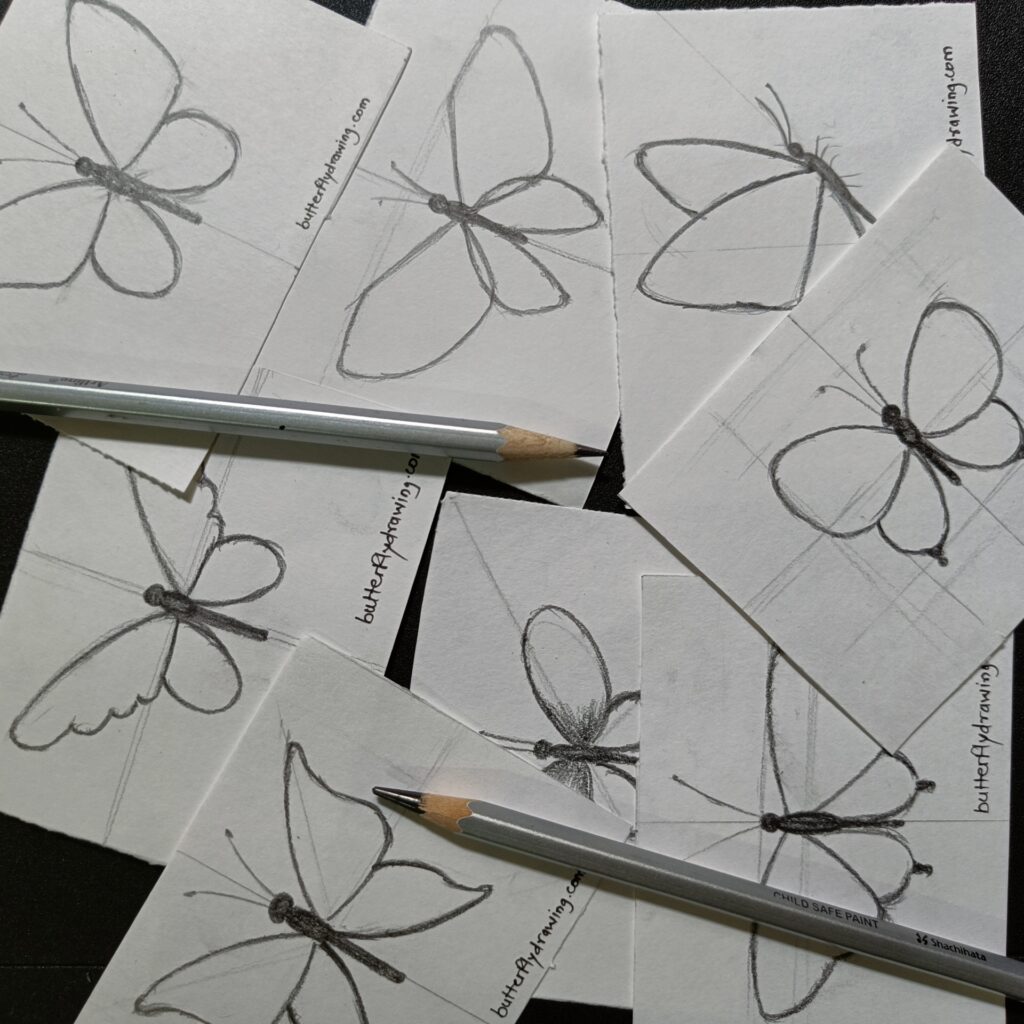 Butterfly Drawings in Pencil